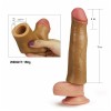 Brown Realistic Penis Enlargement In India Penis Sleeve Soft Liquid Silicone 