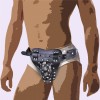 Chastity Belt Lock Cage Black G-String Underwear Briefs Bulge Pouch With Lock Cage