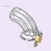 Chastity Cock Cage Lockable Stainless Steel Penis Cock Ring Sleeve Lock Sex Toys for Men 