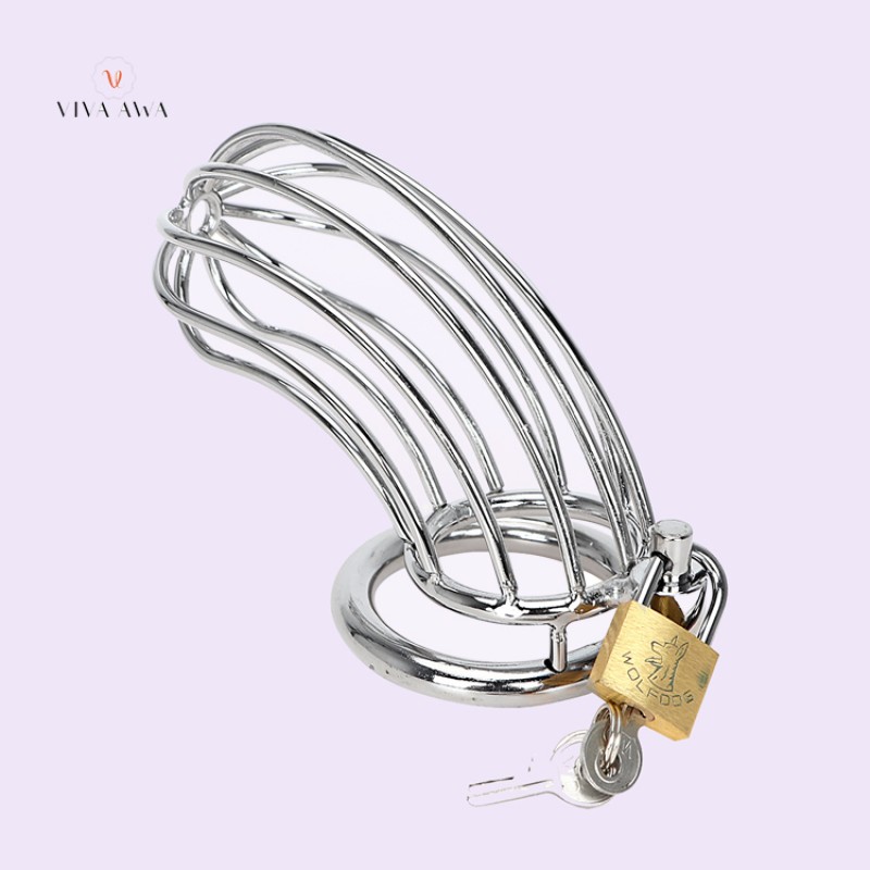 Chastity Cock Cage Lockable Stainless Steel Penis Cock Ring Sleeve Lock Sex Toys for Men