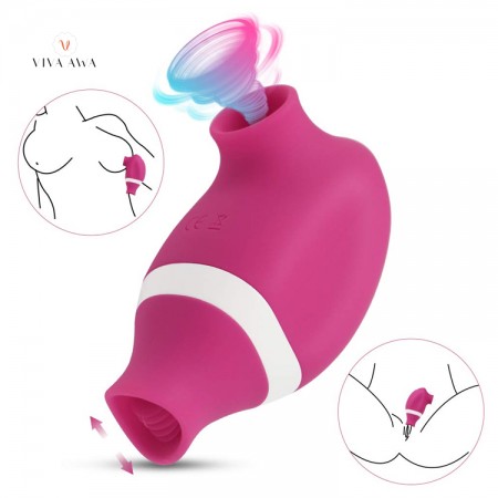 Clitoris Sucker Tongue Vibrator Double Stimulation Clit Sex Toys For Women