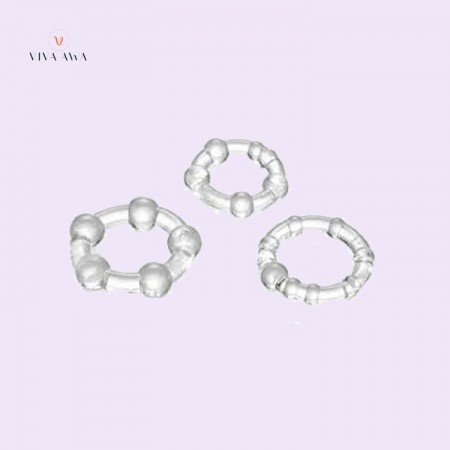 Cock Ring Set 3 Pieces Transparent Male Sex Toys