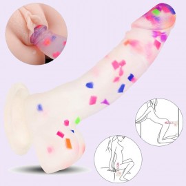 Confetti Crystal 20CM Realistic Silicone Dildo With Strong Suction Cup Sex Toys India