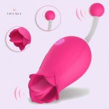 Female Masturbation India 2 in 1 Tongue Stimulator Vaginal Breast Nipple Massager Orgasm Adult Sex Toy