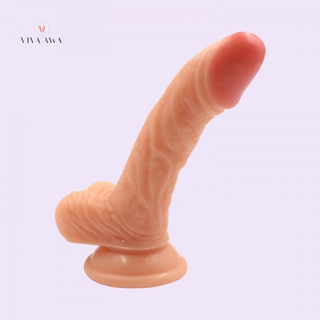 Jelly Dildo Dong Cock with Balls & Suction Cup Sexy Toy Female