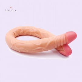 Lesbian Silicone Double Sided Dildo for Women Flexible Double Dong Vaginal G-spot and Anal Play