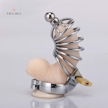 Male Bondage Chastity Cage Device Stainless Steel Penis Ring Cock Cage