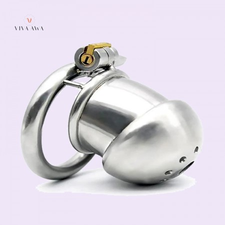 Male Chastity Devices Silver Steel Cage Little Prisoner Metal Cage