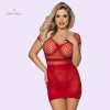 Mesh Hollow Out Mini Red Fishnet Bodysuit Online Lingerie Shopping India