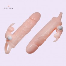 Rabbit Vibrating Penis Sleeve Online India Flesh Color