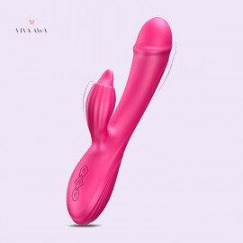 Rabbit Vibrator Clitoral Stimulator With Tongue Tickler 7 Vibration Silicone Waterproof