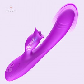 Rabbit Vibrator India 10 Vibrations 7 Pulsations Tongue Licking Dual Stimulation Clit Stimulator