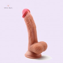 Sex Dildo with a pair of fully round textured balls Sex Toys for Woman 