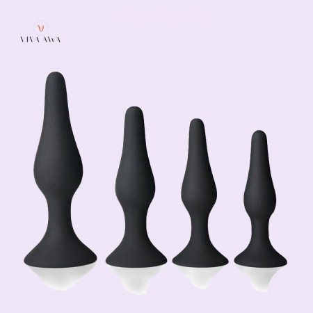Silicone Anal Trainer Kit India Butt Plug Pack of 4 Training Anal Sex Toys for Beginners
