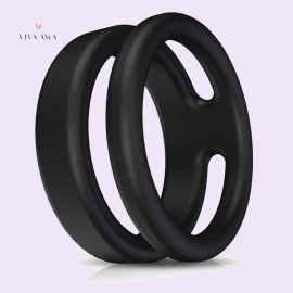 Silicone Dual Penis Ring India Erection Cock Ring Erection Enhancing Sex Toy for Man
