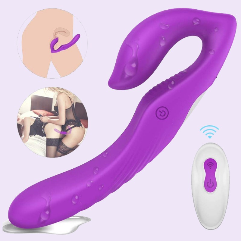Strapless Strap On Double Ended Dildos Remote Control 9 Speed Sex Toys For Lesbian