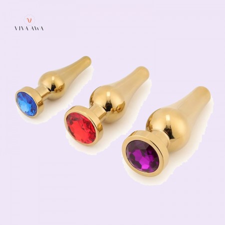 Tapered Golden Jeweled Plug 3 Pieces Set India Anal Play