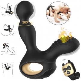Vibrating Anal Sex Toy India Heating Wireless Remote Anal Butt Plug Prostate Massager 3 Speeds Rotating 10 Speeds Vibrating