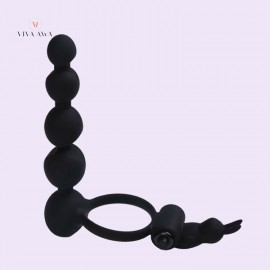 Vibrating Cock Ring With Anal Beads Couple Sex Toys India