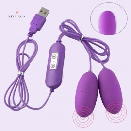 Vibrating Egg G Spot Stimulator USB Double Bullet Vagina Anal Vibrator Masturbator