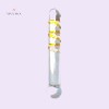 Yellow Swirl Glass Wand Dildo Sex Toy For Female