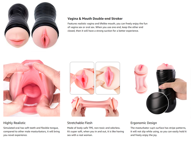 This pocket pussy inner cover is made of soft TPE, which is soft, pliable a...