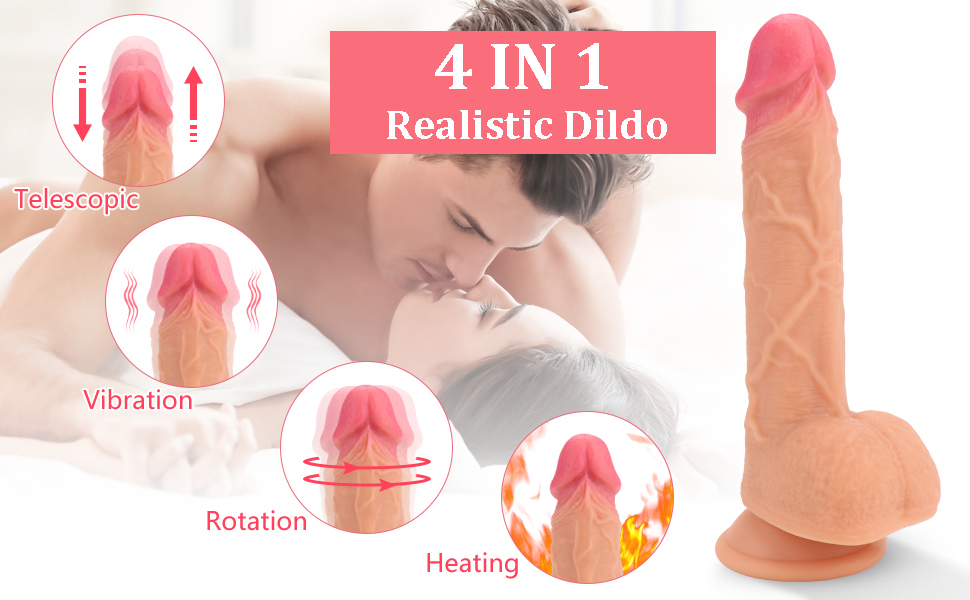 8.1Inch 20CM Vibrating Realistic Dildo India G-Spot Dildos 360° Rotation Thrusting Wireless Waterproof Sex Toys